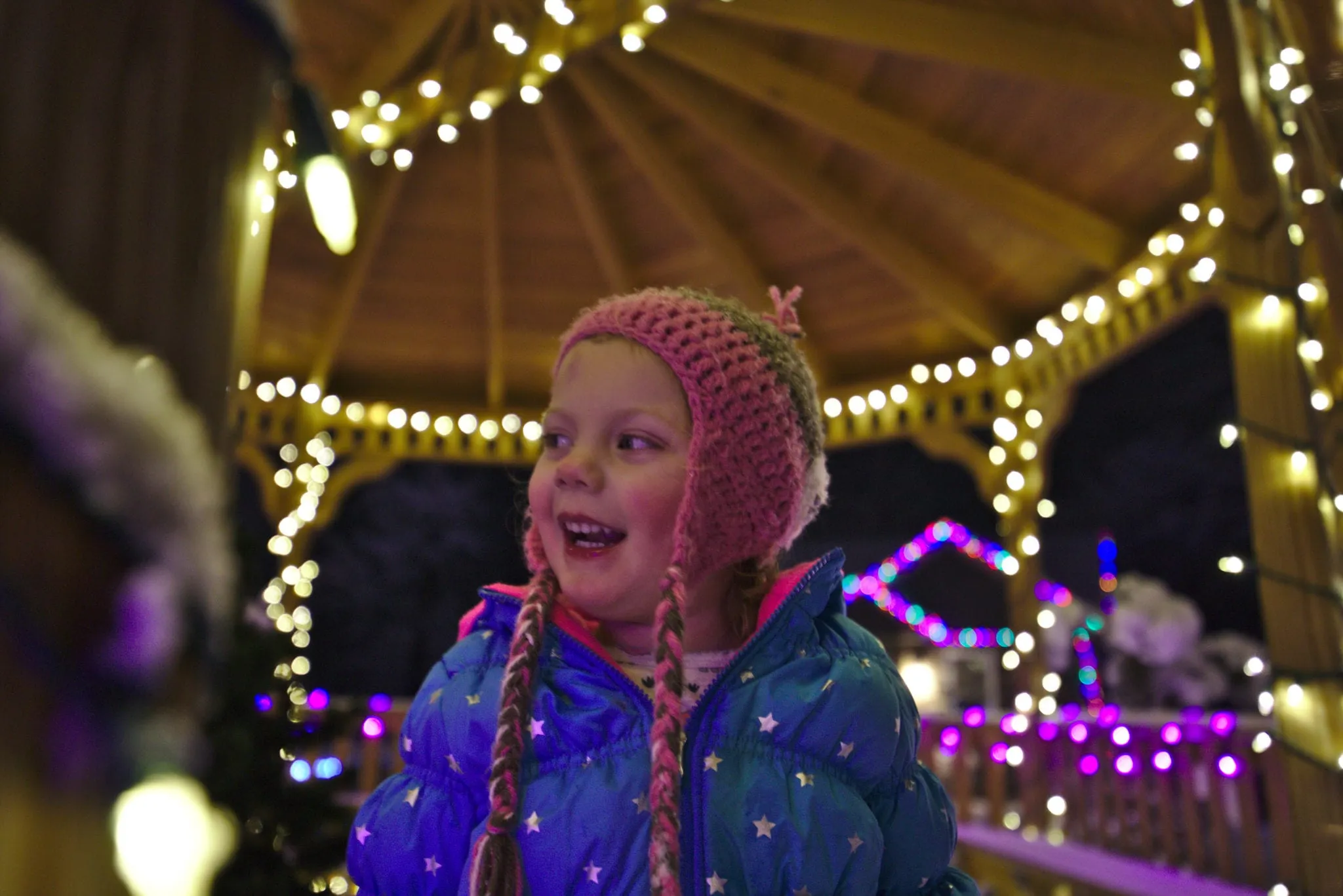 Winter Christmas Light Display At Refreshing Mountain