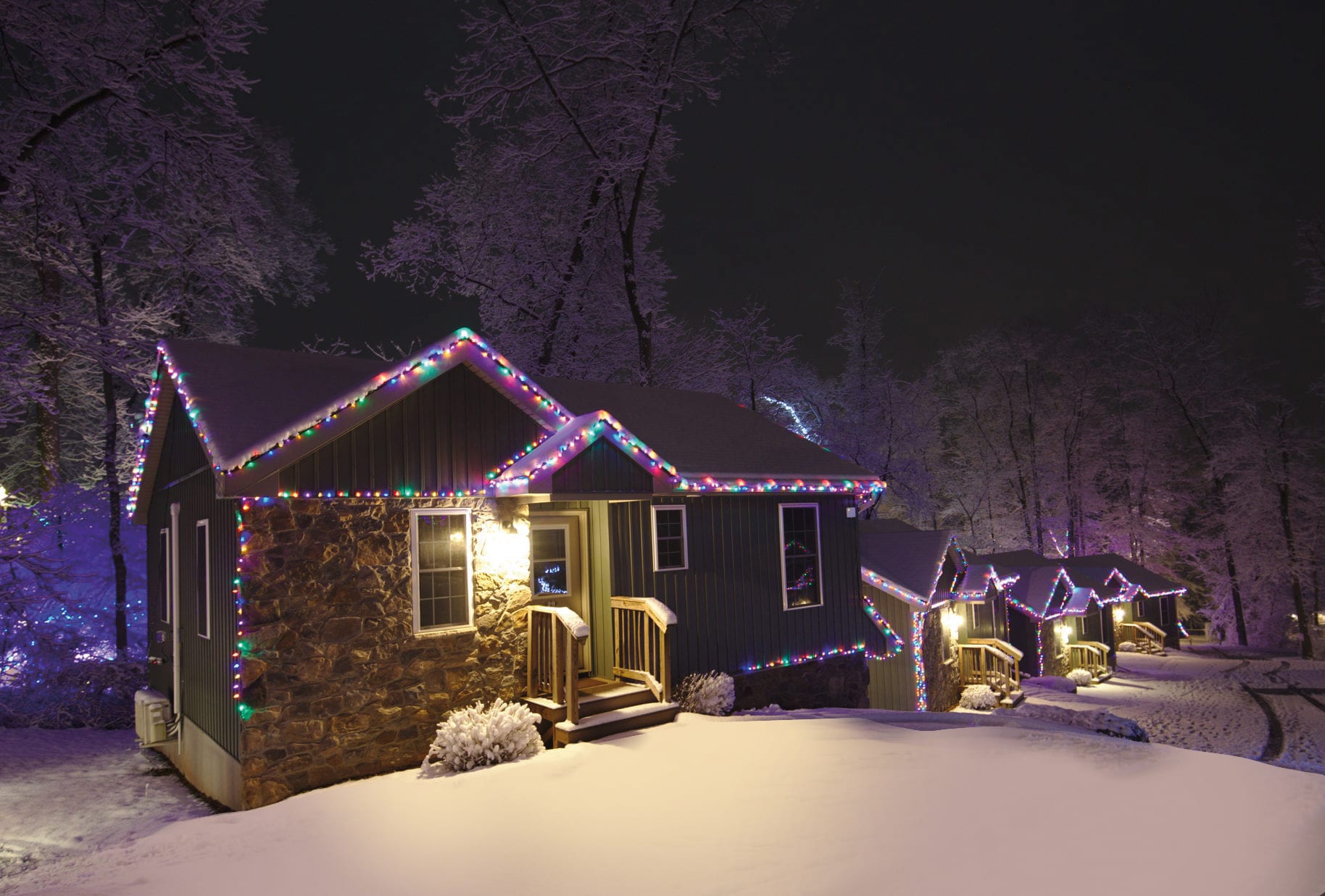Snow-Cabins-Christmas-Lights Snow Cabins Christmas Lights